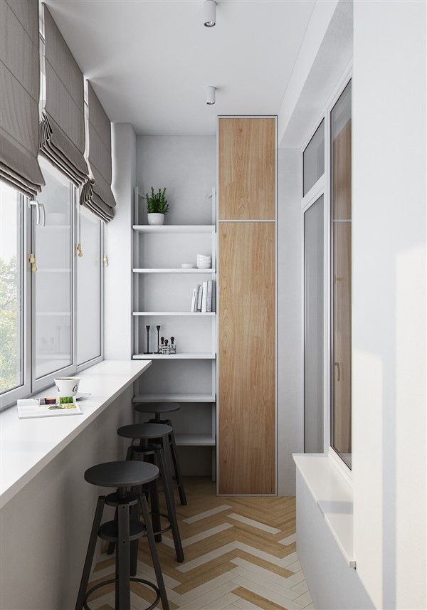 就算只剩一平空间，阳台也能改成书房用，学习收纳风景还独好