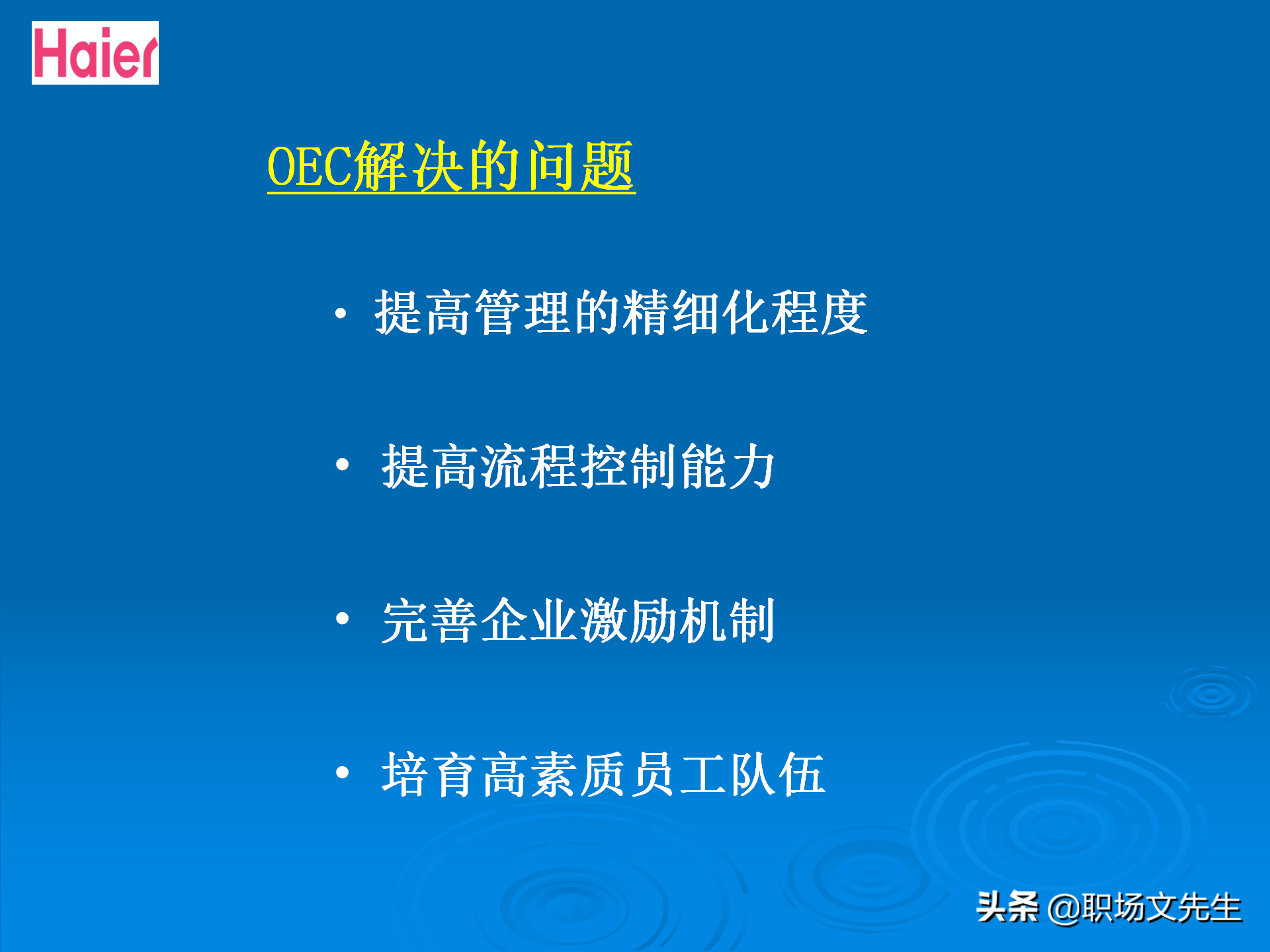 日事日毕，海尔告诉你真实的管理模式：48页海尔的OEC管理