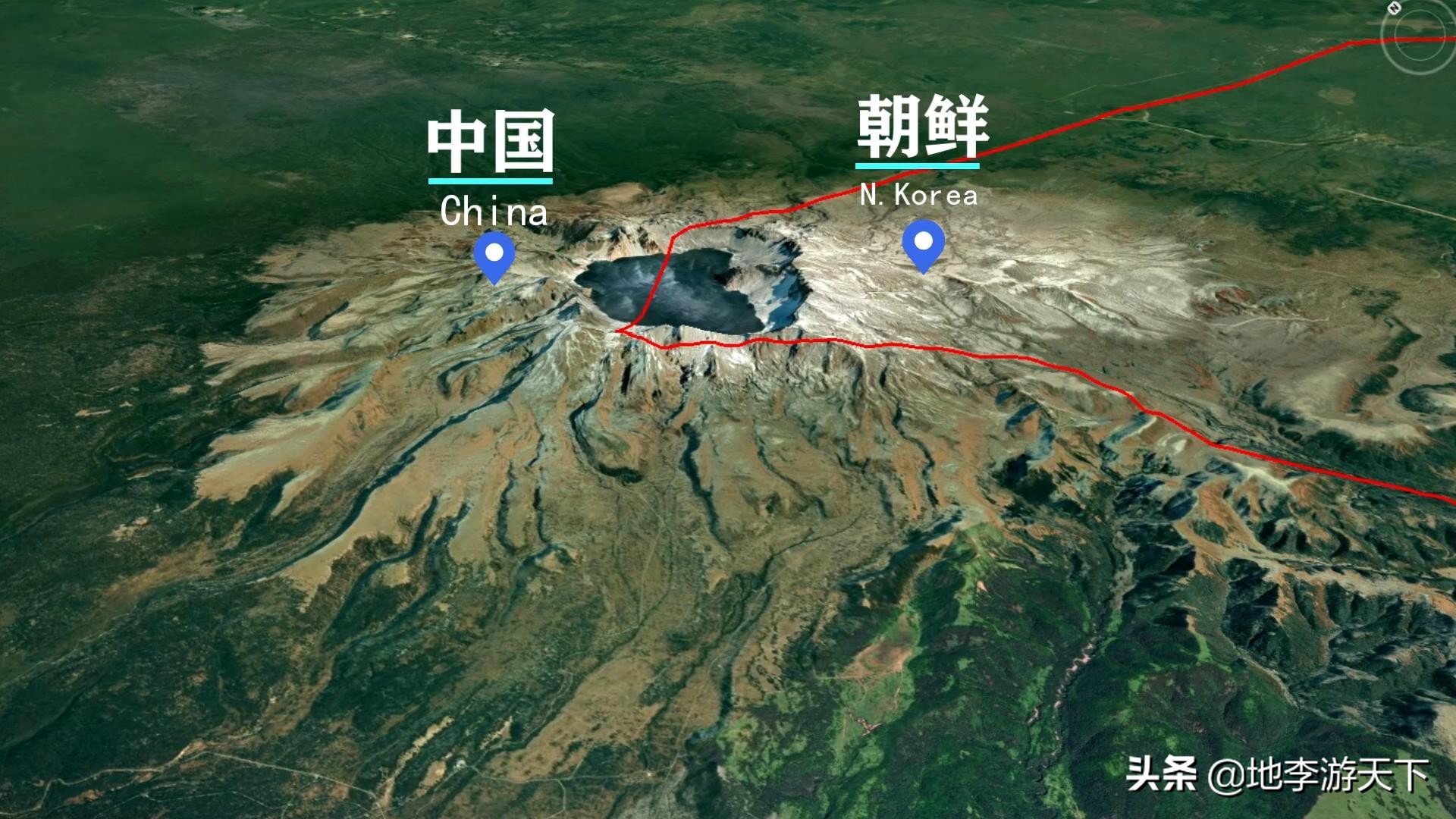 长白山天池太恐怖了(卫星地图看神秘的长白山)