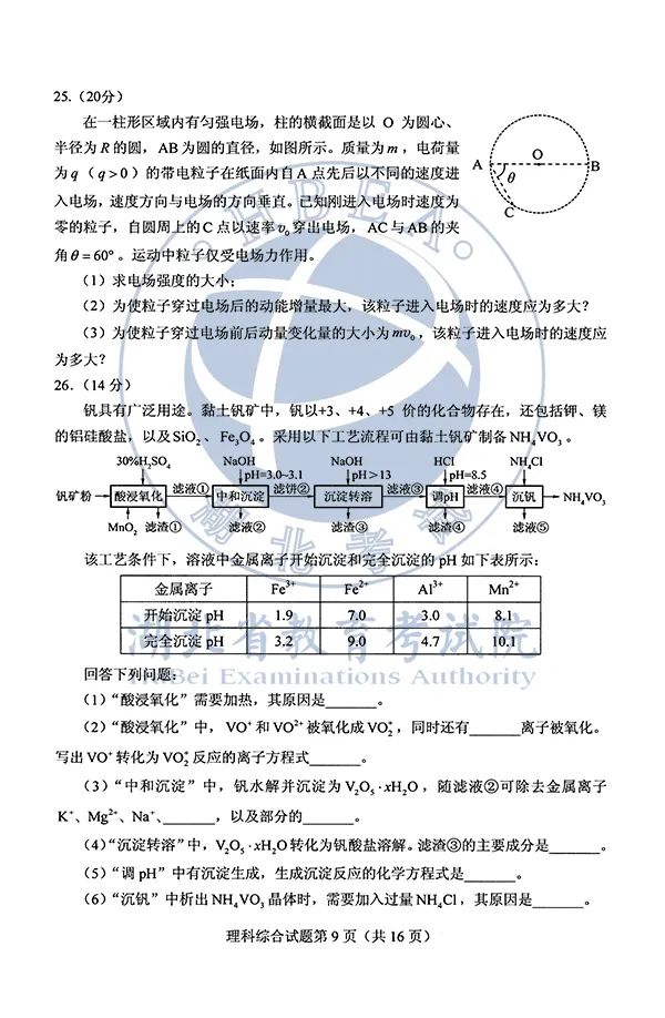 2020湖北高考各科试卷+参考答案出炉