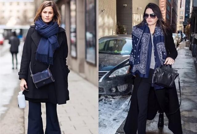 冬季搭配要会用“配饰”，各色围巾巧妙运用，秋冬时髦感倍增