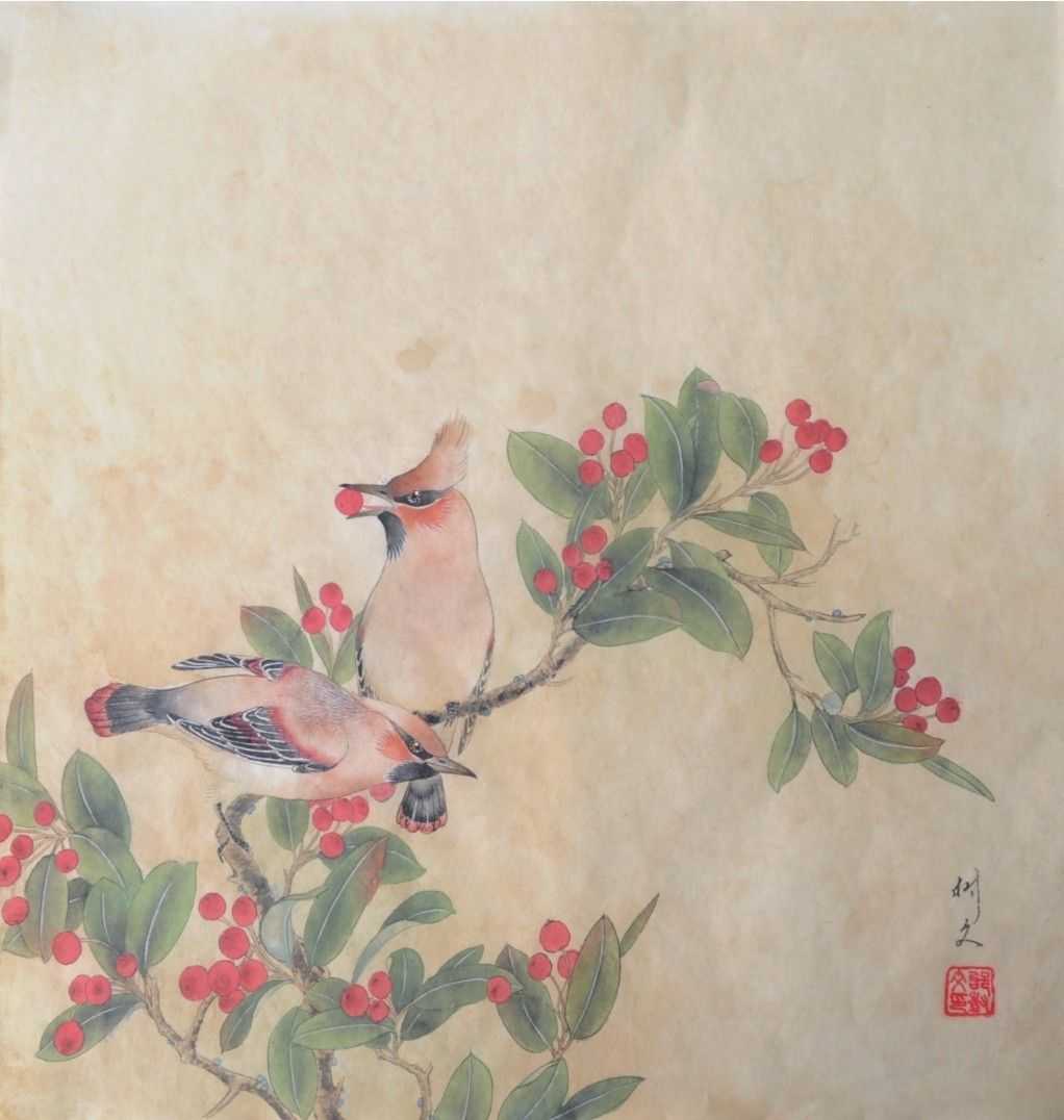 工笔画教程:分步骤图解教你画太平鸟工笔画法,适合0基础学习