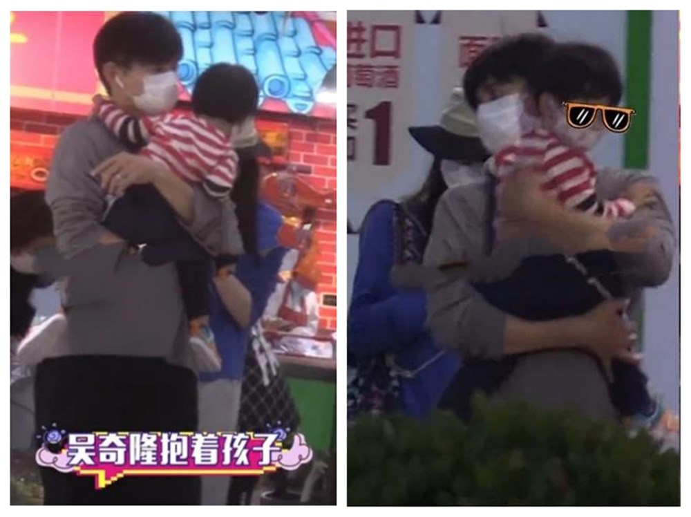 吴奇隆刘诗诗带娃逛超市，一家三口罕见同框，夫妻恩爱教子有方