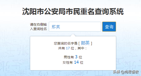 沈阳重名查询,沈阳重名查询系统入口