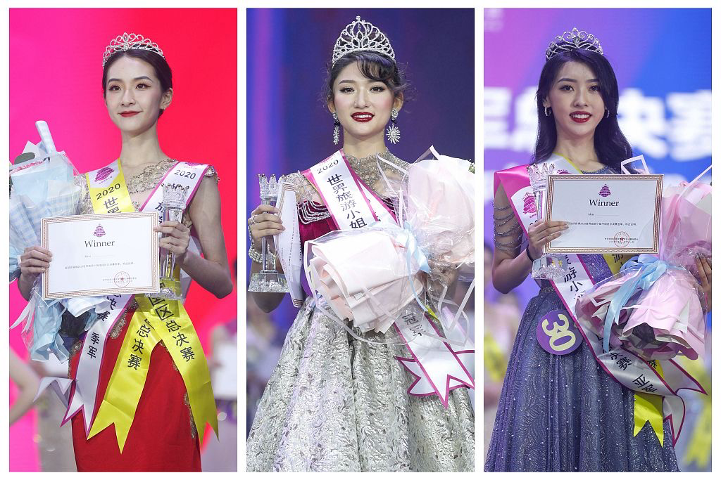 比基尼美女大赛(世界旅游小姐选手进行泳装秀，满屏大长腿，冠军却被指长得吓人？)