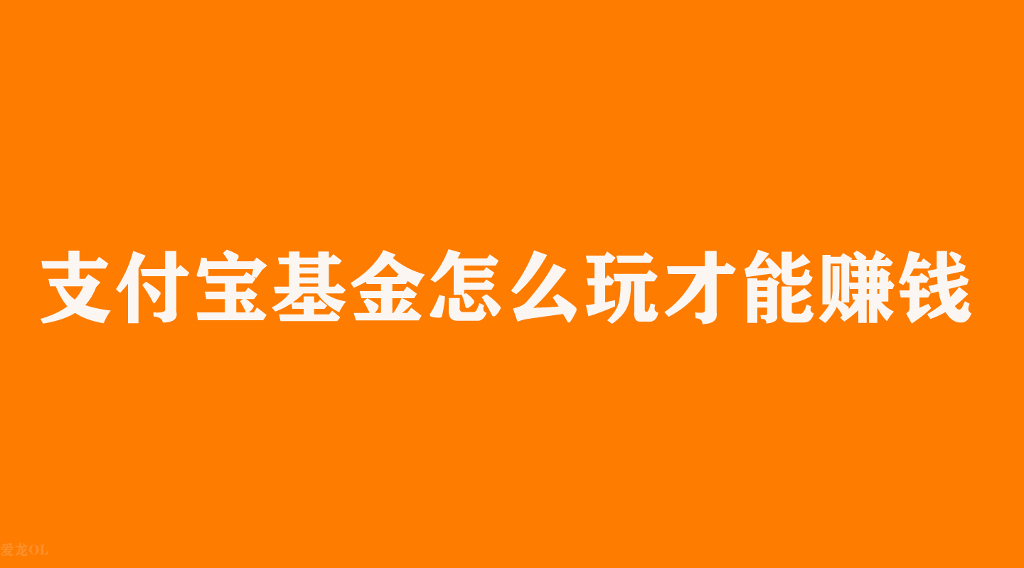 支付宝基金怎么玩才能赚钱新手入门