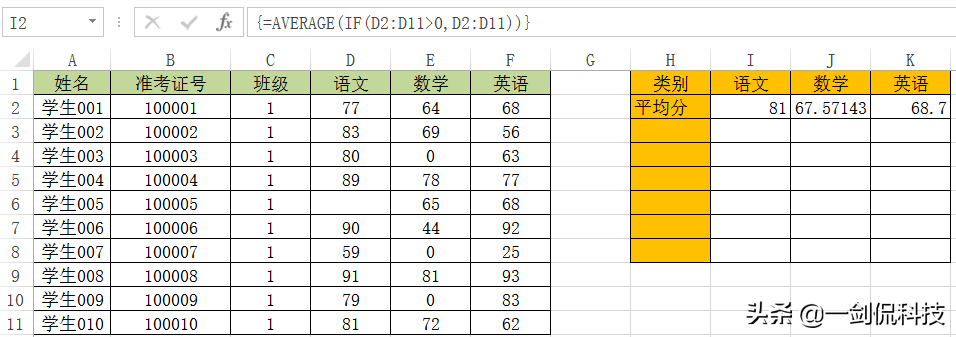 以前小看它了，求平均值AVERAGE（AVERAGEA）原来还有这么多功能