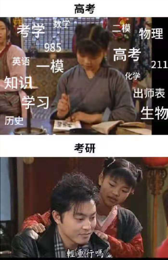 “高考”和“考研”的区别，三张组图搞笑又真实，看后感觉很形象