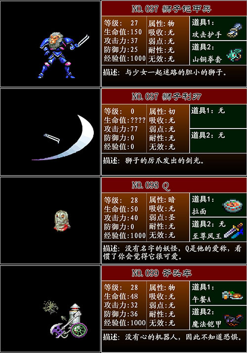 恶魔城 月下夜想曲——怪物介绍 其二