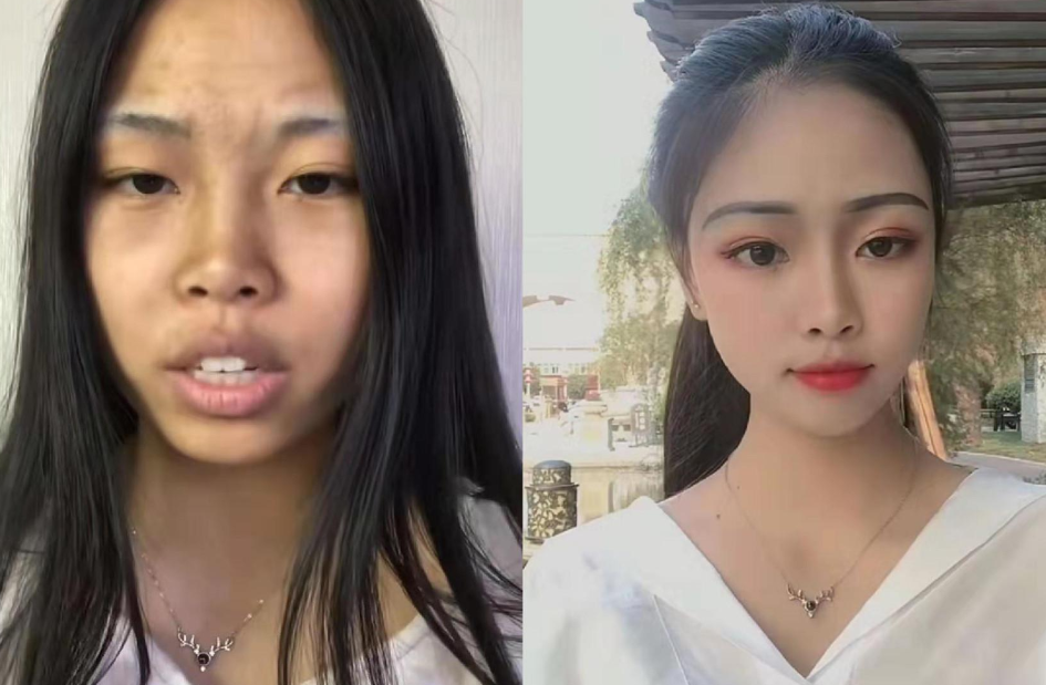 大学生“修图前后”对比照，男生技术一流，女生好似“换脸”