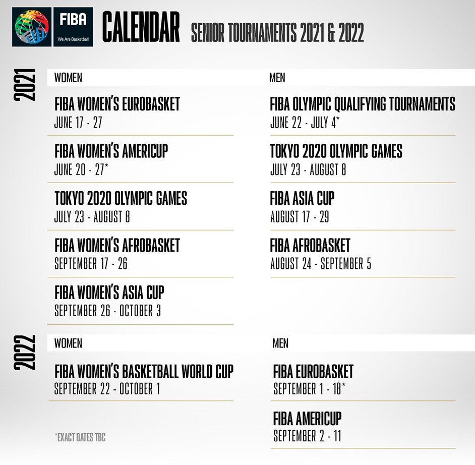 2021-2022赛(FIBA公布奥运落选赛最终时间：将于2021年6月22日开战)