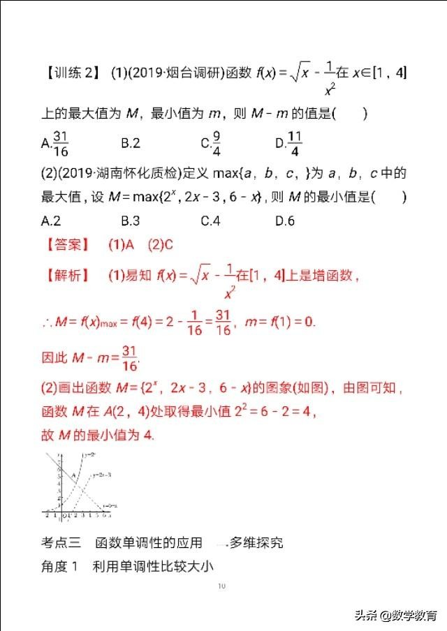 数学一轮复习07，函数的单调性与最值，必会常用4种方法