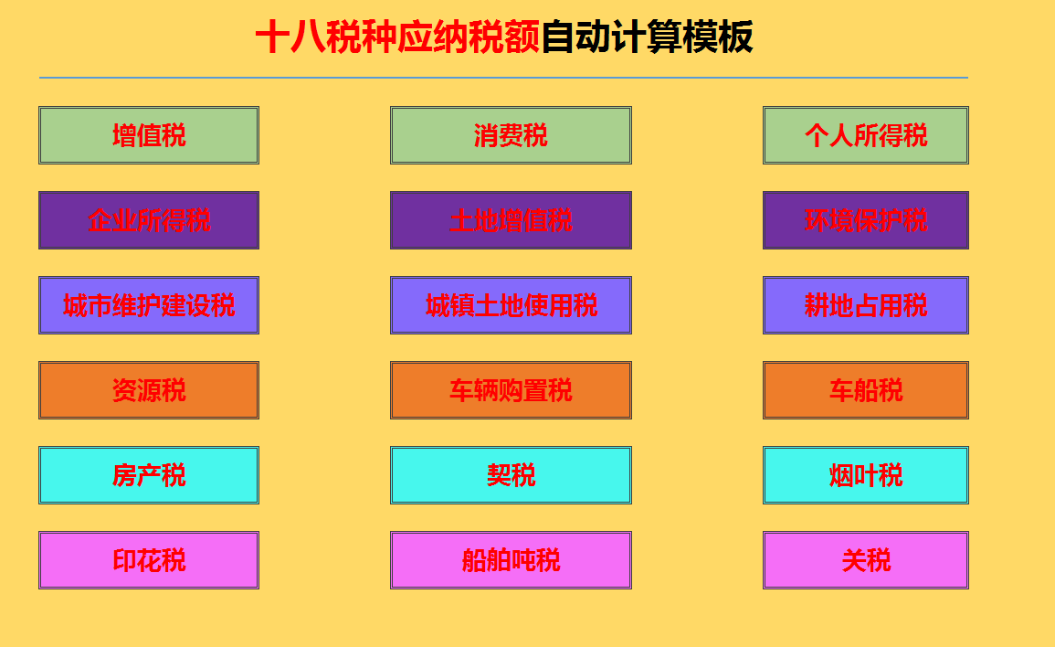 值得收藏！超全税种自动计算模板，2021最新企业所得税税率表