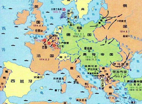 一战时的欧洲地图图片