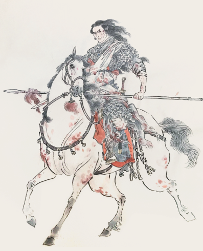 赵云骑马图,现代,李云中,国画至于赵云赵子龙的民间形象,除了被历代