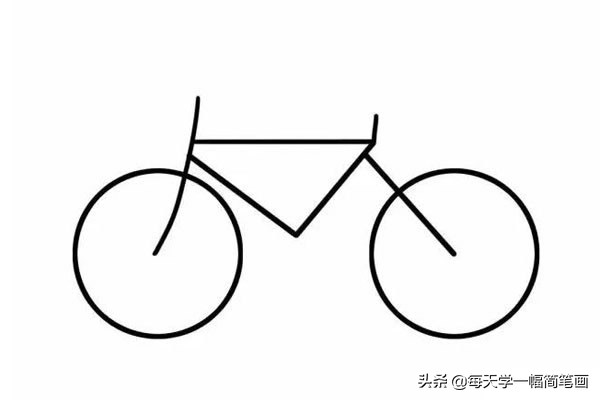 每天学一幅简笔画--自行车简笔画步骤图解教程