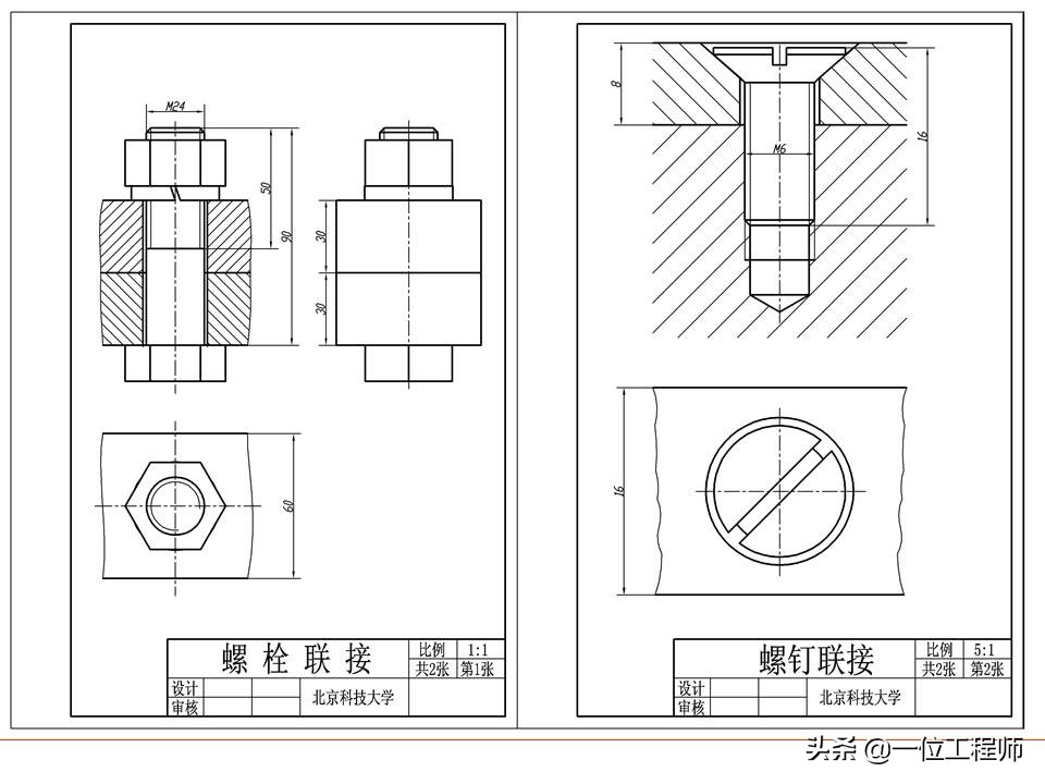 机械制图螺纹连接件的画法，63页内容详细介绍螺栓、螺钉的画法