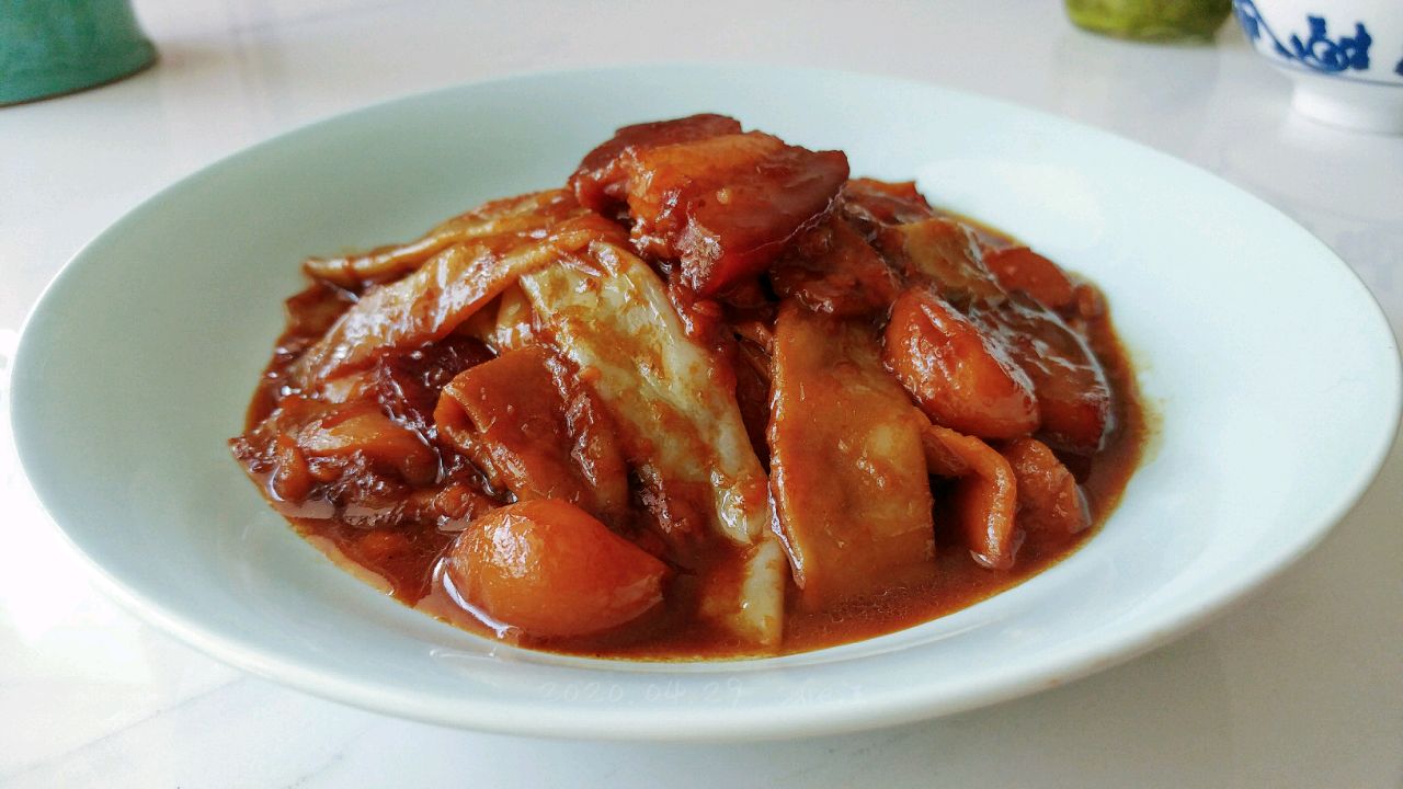 圖片[1]-【米血醬燒肉片】做法步驟圖 解饞過癮又營養豐富-起舞食譜網