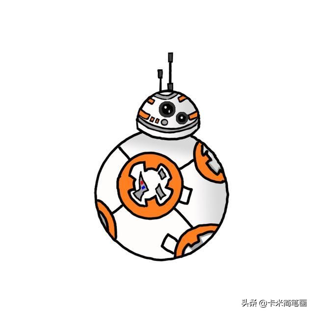 机器人简笔画 - 星球大战BB-8简笔画教程