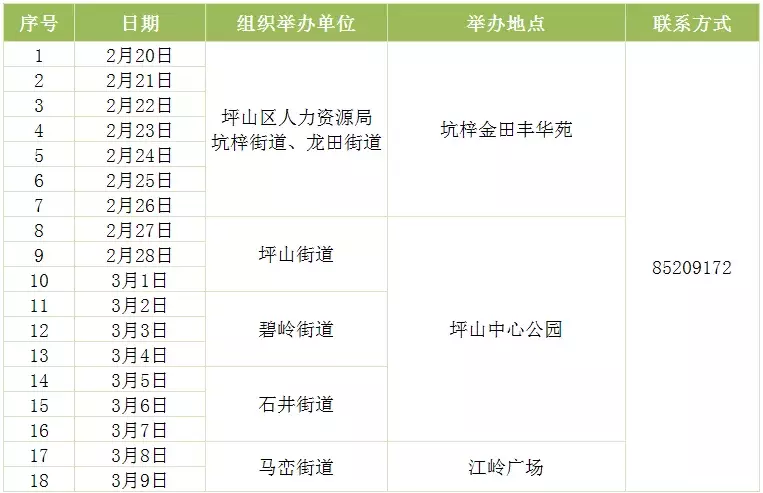 深圳福永和平招聘信息（306场招聘会）