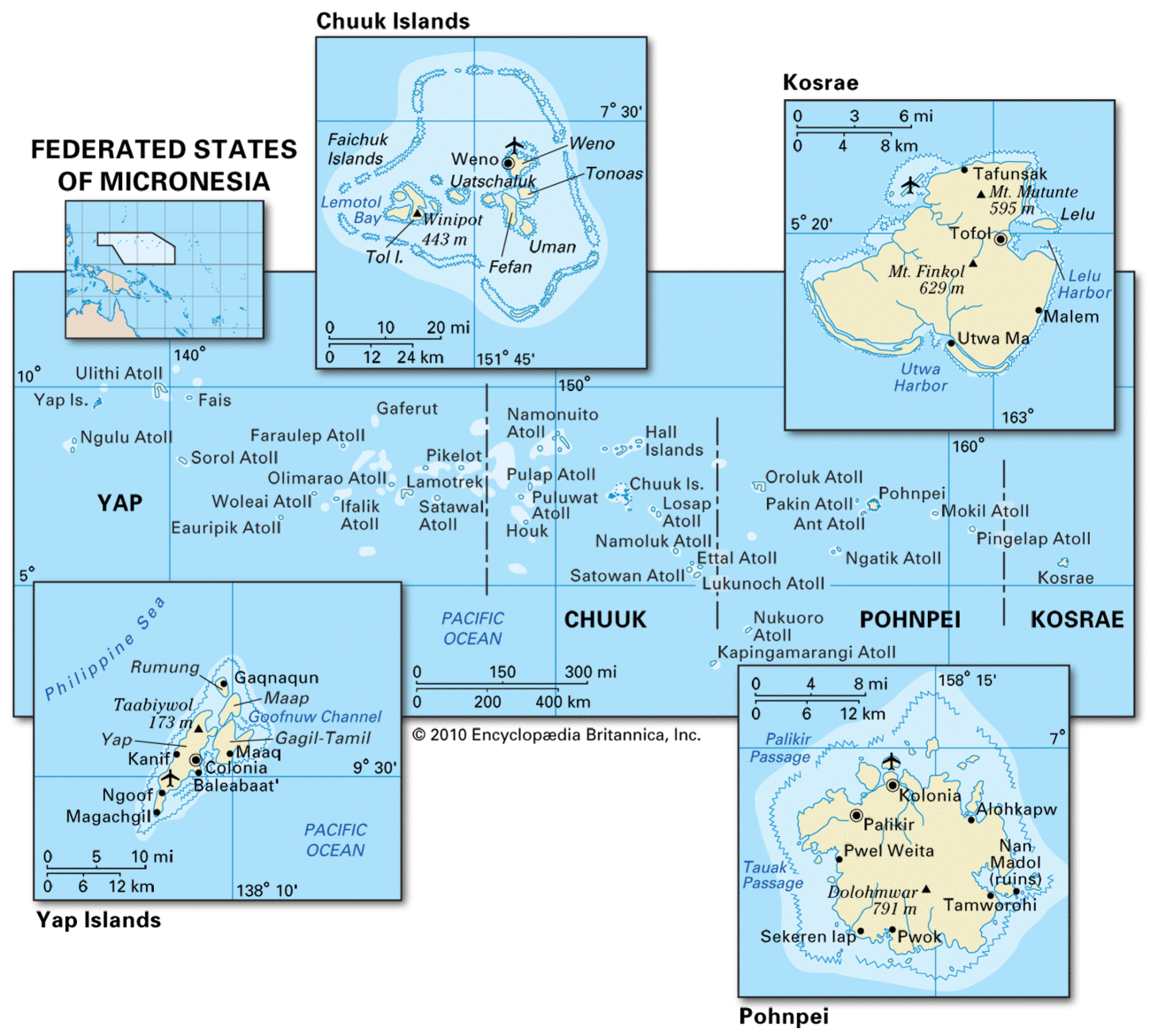 密克罗尼西亚 地图图片