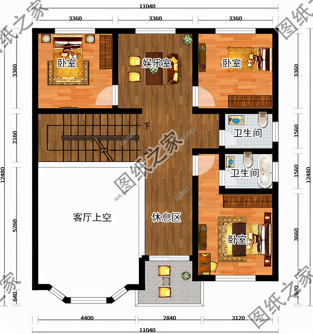 3款最新复式二层农村自建别墅，空中叠墅挑高客厅尽显奢华气质