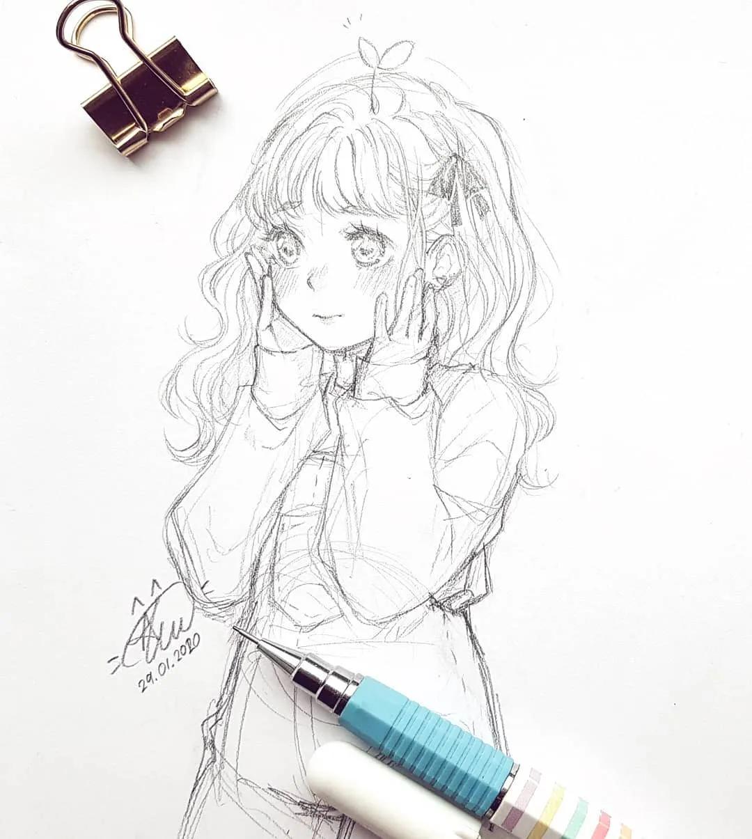 怎么画动漫人物 动漫少女简笔画-起航号