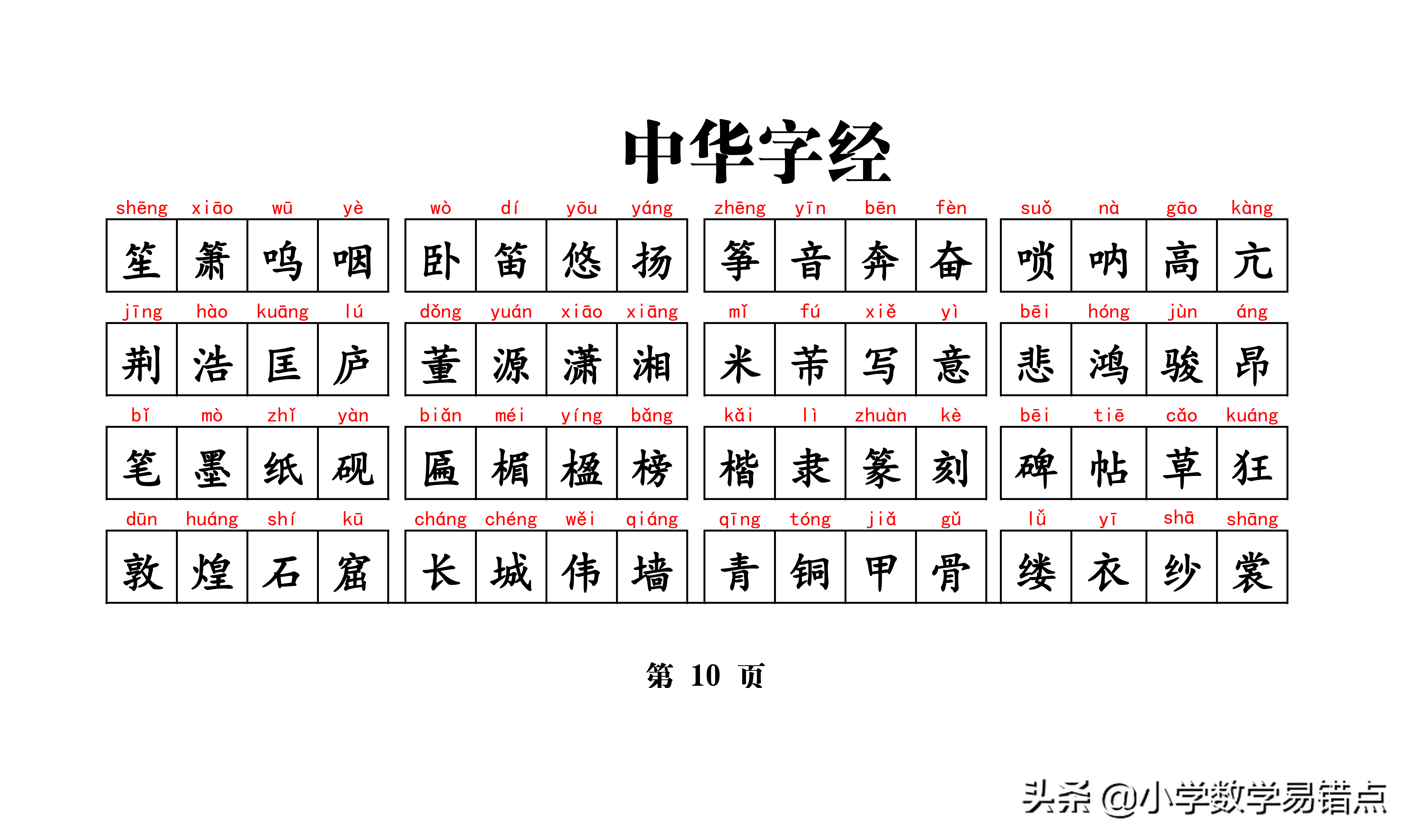 常用4000汉字《中华字经》（含拼音）孩子悄悄记，成绩噌噌噌上升