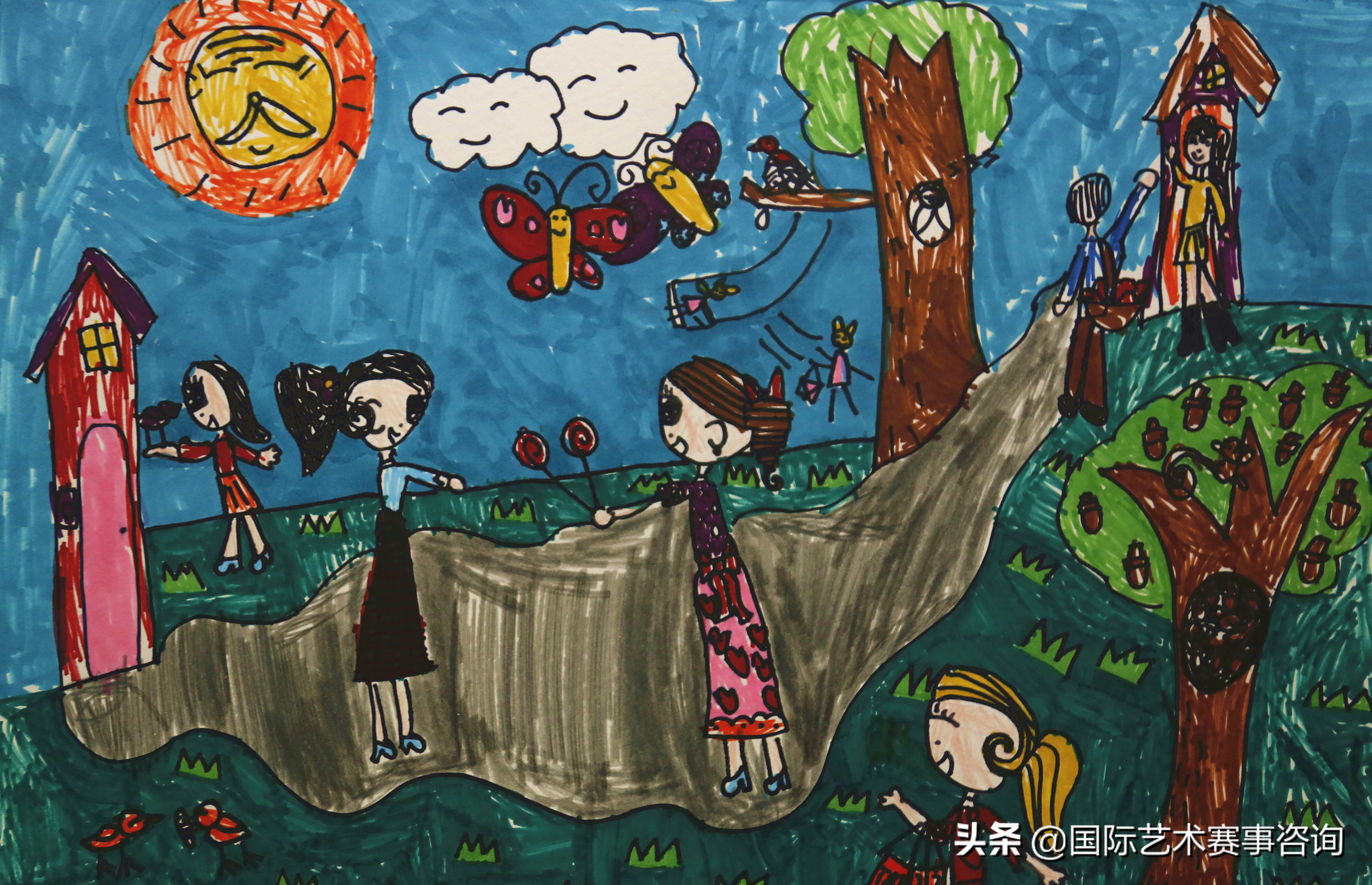 关于世界杯儿童绘画作品(世界杯青少年现场绘画大赛优秀作品赏析(第四