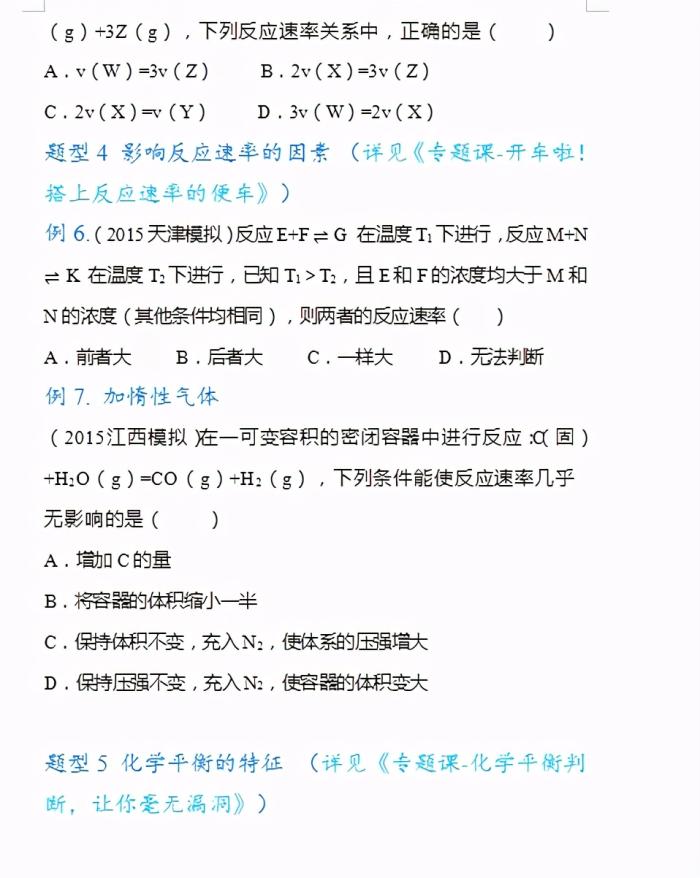 2021高考化学，必考题型清单总结，学渣逆袭必备