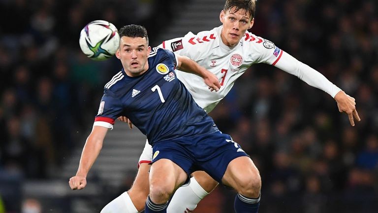 丹麦对苏格兰结果（苏格兰 2-0 丹麦：约翰·苏塔和切·亚当斯球队来到主场世界杯附加赛）