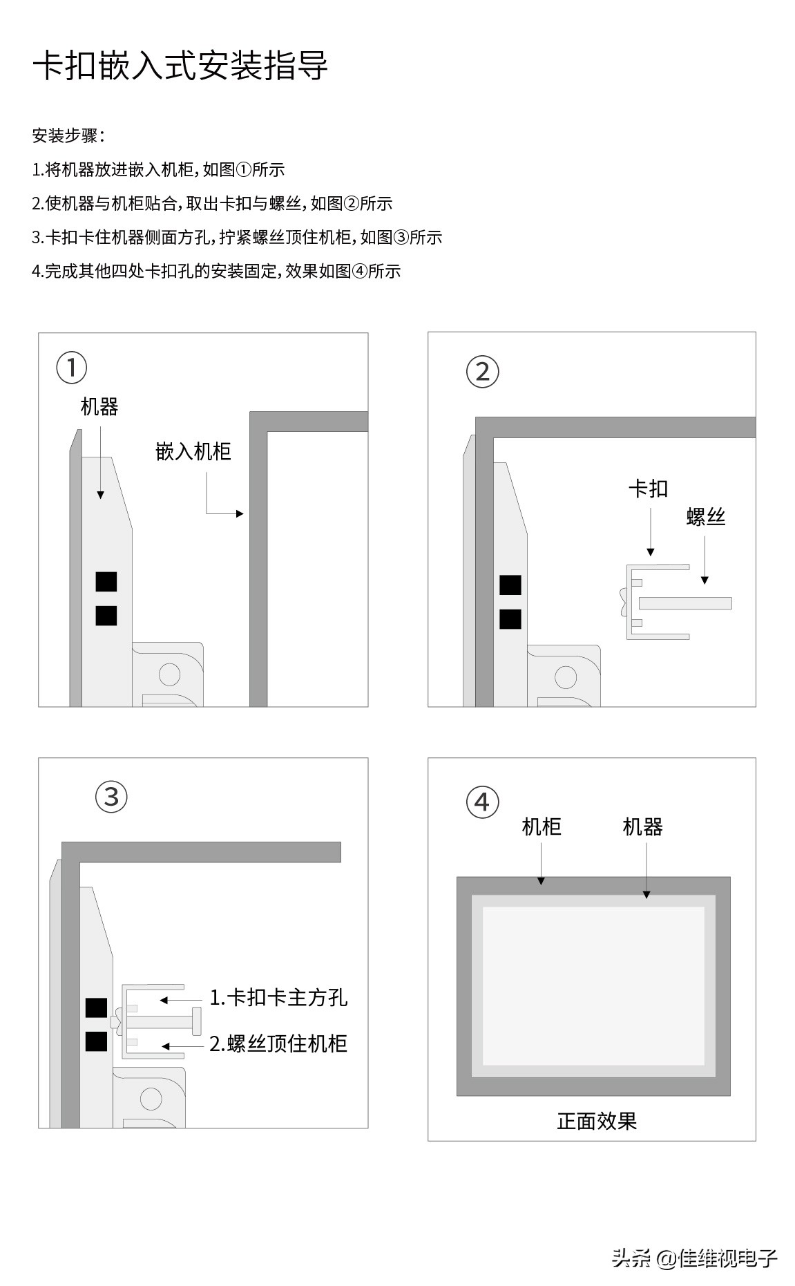 嵌入式工业显示器的安装方法