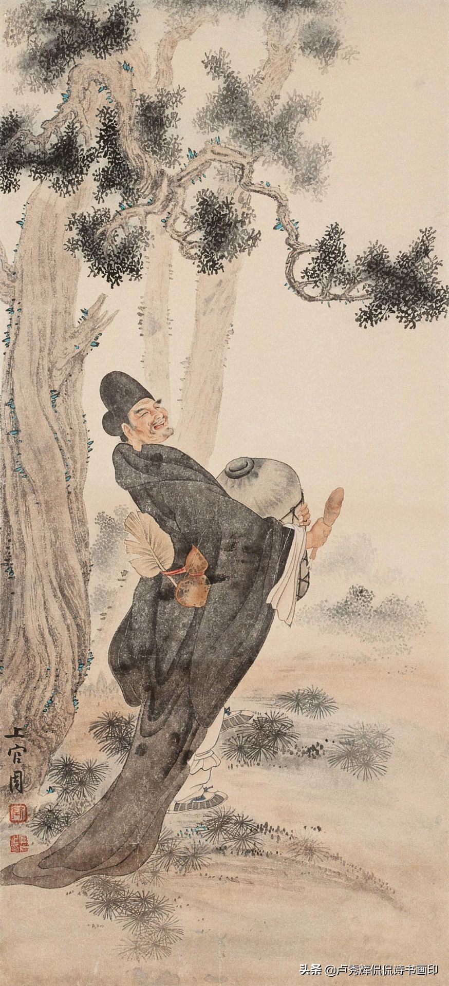 上官周《晚笑堂竹庄画传》是清初十分重要的画谱。黄慎是他的弟子