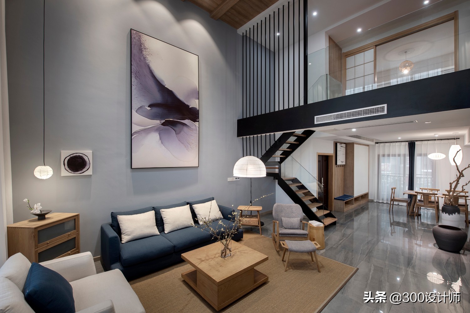 陈柯辛作品：晒晒200㎡复式装修，总造价90万，上下层挑高6米