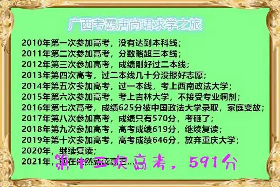 高考“钉子户”唐尚珺，被广西大学录取，却再次选择复读？