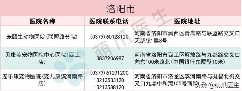 全国最全版：24小时宠物医院名单！