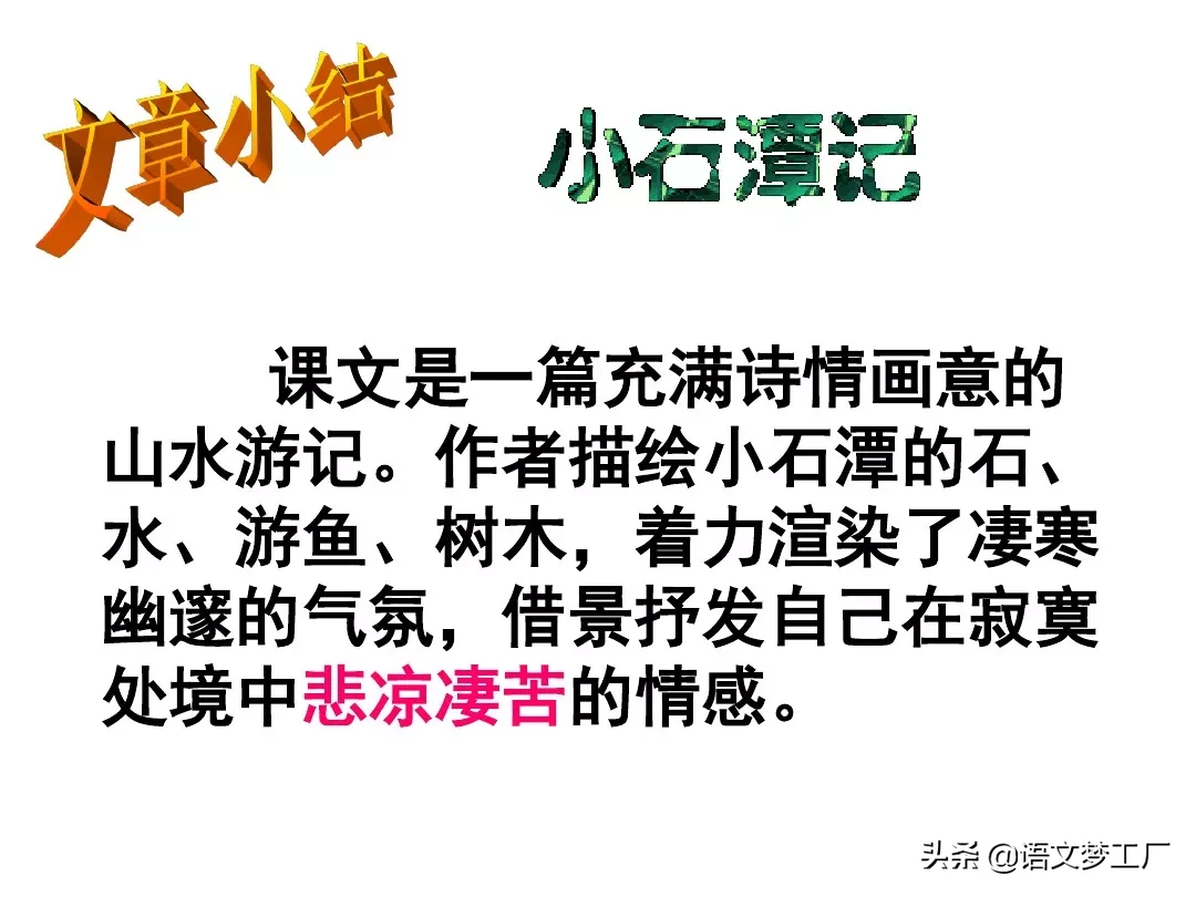 初中语文读讲练：八下三单元《小石潭记》