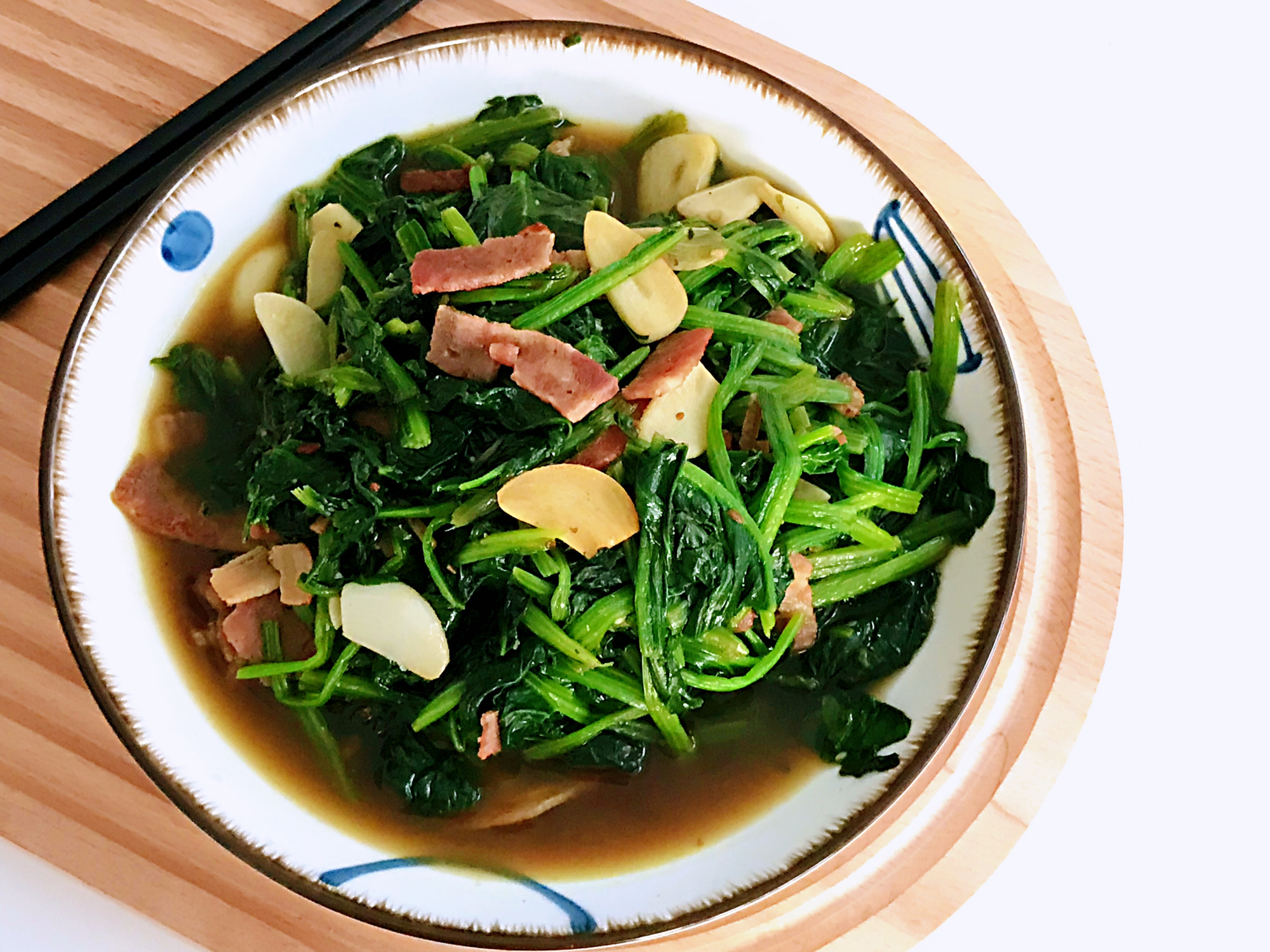 图片[1]-【培根菠菜】做法步骤图 补铁补钙身体棒-起舞食谱网