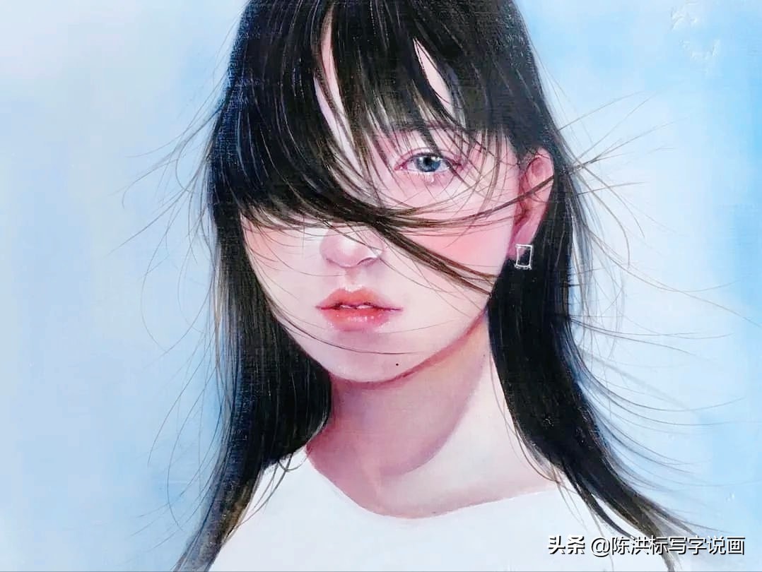 画中的人体太真实，少女伤心的泪水清晰可看，神情楚楚可怜惹人爱