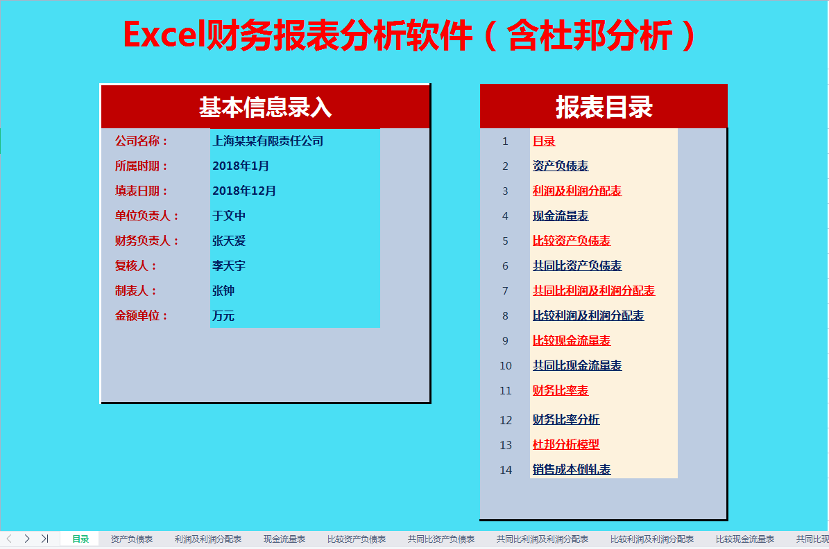 13张表格做成的财务报表分析软件，美观还高效，财务人手一份