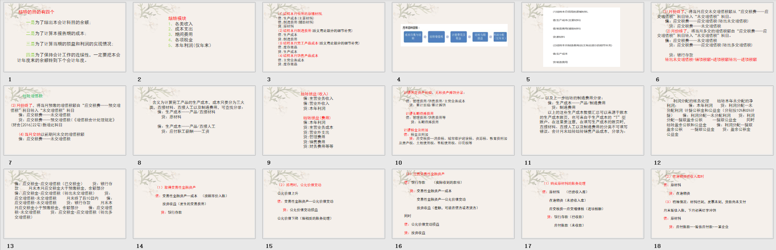 优秀会计必备：月末结转流程+会计分录账务处理，拿走不谢