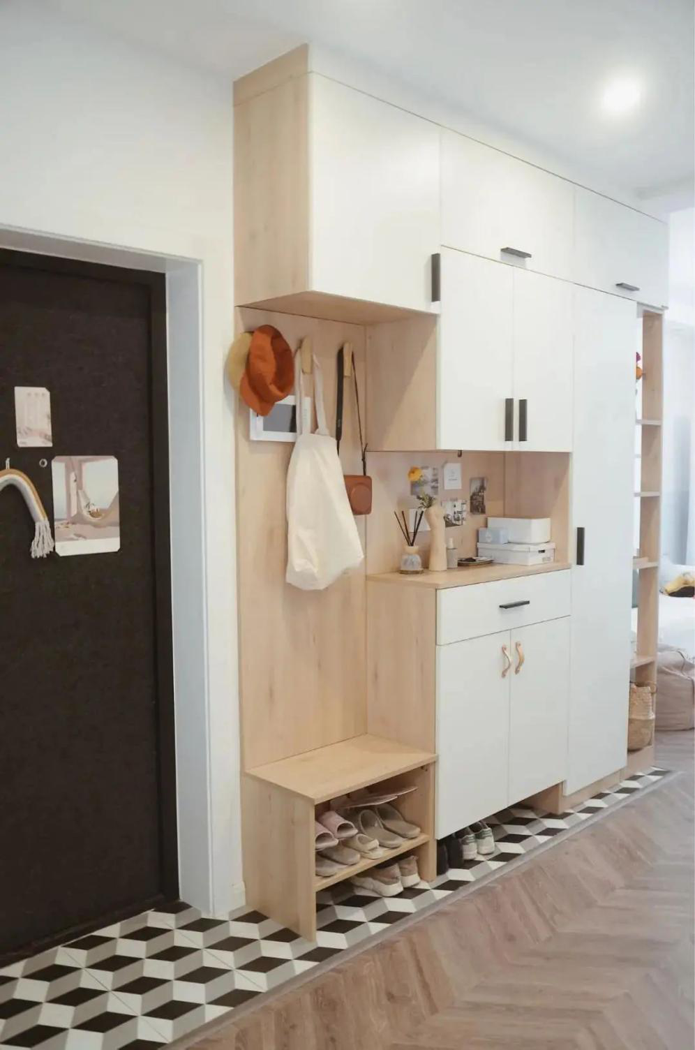 玄关鞋柜怎么设计？给你4种设计方案，照着装准没错