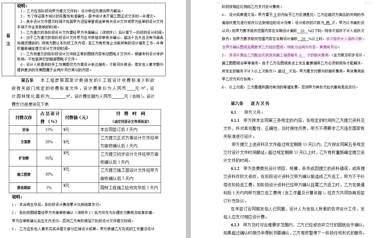 园林绿化工程专业分包合同，最终签订版，14份园林景观施工合同