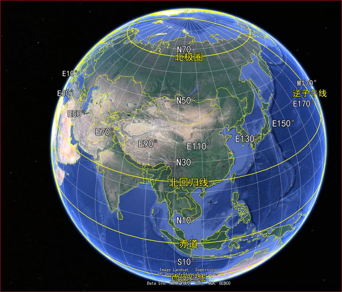 地球经度图平面图图片