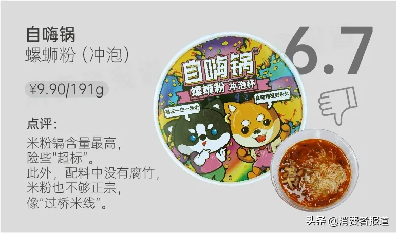 14款螺蛳粉对比测评:好欢螺、螺霸王、李子柒等检出镉、二氧化硫、亚硝酸盐