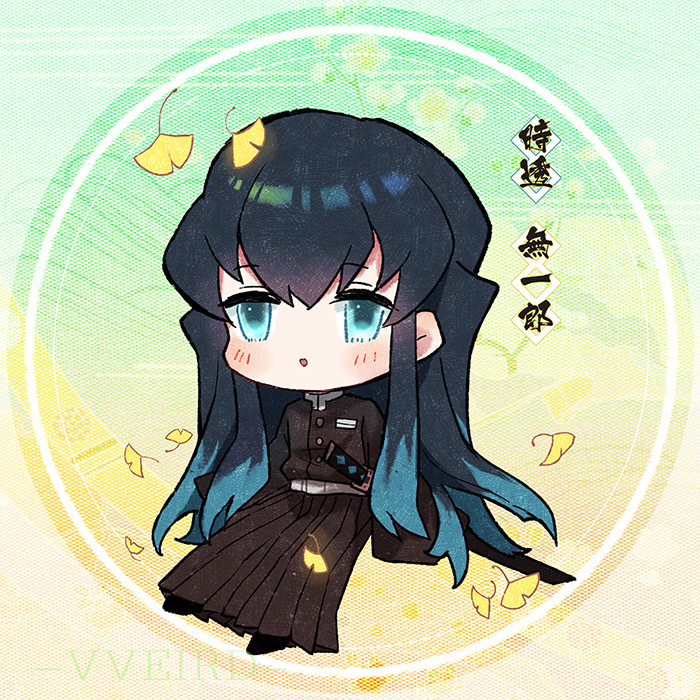 可爱头像女生动漫异瞳(画师绘制q版《鬼灭之刃》,无一郎呆萌,蜜璃灵动