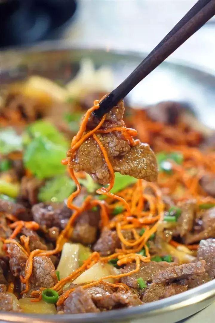 虫草花蒸牛肉