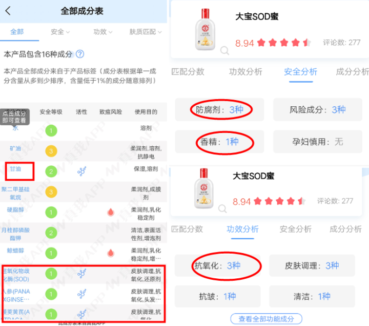 大宝sod蜜成分分析表（大宝sod蜜的有效成分主要是什么）