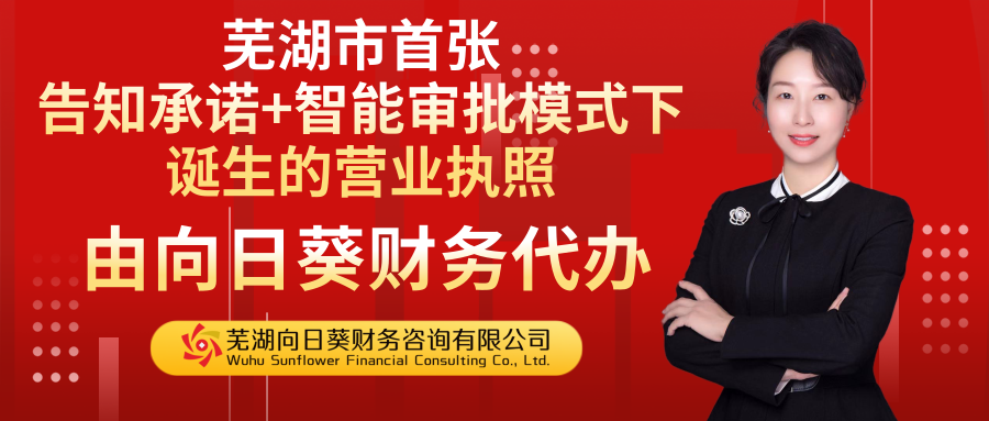芜湖市首张新模式下诞生的营业执照由向日葵财务代办