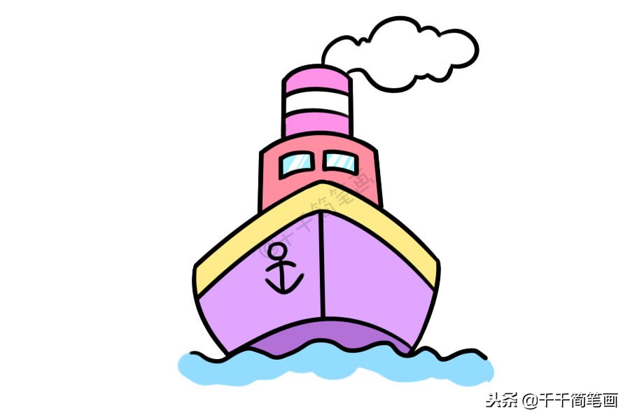 轮船简笔画(船的简笔画大全:小舟,轮船,帆船,游轮~值得收藏!